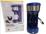 Single Serve Coffee Maker KCM203 Blue Compact Pod & Grounds Brewer 120V 1000W. Fixed Price $22.19.
