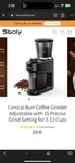 Sboly Automatic Conical Burr Coffee Grinder. Fixed Price $40.00.