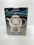 Berghoff Studio Glass Teapot With Warmer Stand 1.3L-1.4QT /nib. Fixed Price $49.99.