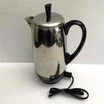 Vintage Faberware Stainless Model 142 Superfast 12 Cup Percolator Coffee Pot. Fixed Price $49.99.