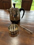 Farberware Superfast 2-4 Cup Coffee Percolator Chrome FCP240A No Power Cord. Fixed Price $25.00.