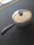Vtg 1801 Revere Ware Copper Clad Qt Saucepan & Lid Patents 2363973 2272609. Fixed Price $23.74.