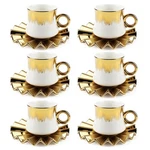 3.5OZ Ceramic Espresso Cups Set 6, Small Stackable Coffee With Saucers. Fixed Price $24.41.