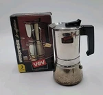 Vtg Vev Vigano Moka Espresso Stovetop Coffee Maker Inox 18/10 Stainless Italy. Fixed Price $12.99.