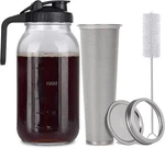 Cold Brew Mason Jar Iced Coffee Maker, Durable Glass, - 64 Oz (2 Quart / 1.9 Lit. Fixed Price $31.70.