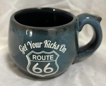 Get Your Kicks On Route 66 Steel Blue Unique Coffee Cup/mug. Fixed Price $19.99.