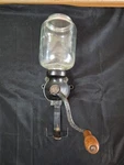 Antique Wall Mount Coffee Mill Grinder W/top Hopper No Lid & Glass Catch Vguc. Fixed Price $80.00.