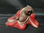 Vintage Japanese Ceramic Tanuki Raccoon Dog Monk Figurine Showa Collectible. Fixed Price $230.00.