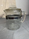Pyrex Flame Ware Cup Glass Percolator 7824B Pot & Lid No Inserts. Fixed Price $60.00.