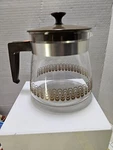 Vintage 10 Cup Glass Replacement Coffee Pot With Lid Carafe Brown Rare Euc.. Fixed Price $22.95.