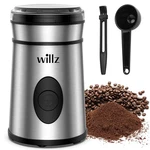 Willz Electric Coffee Grinder 4.13" 6.89" H, Stainless Steel. Fixed Price $26.15.
