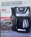 Black+decker Mill & Brew Programmable Coffee Maker CM5000B, 12-CUP, Glass Carafe. Fixed Price $80.00.