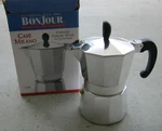 Bonjour Cafe Milano Stovetop Espresso Maker 3 Cups, Never Used, Open Box!. Fixed Price $22.95.