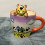 The Da Vinci Collection Handpainted Ceramic Coffee Mug Cup W/ Bear. Fixed Price $15.00.
