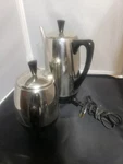 Faberware Percolator, Vintage S- 122B Cup + FCP240A Working. Fixed Price $42.00.