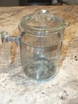 Vintage Blue Flameware Pyrex Cup 7826-B Percolator Coffee Pot Lid + Handle. Fixed Price $34.99.