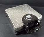 Food Network Belgian 4 Square Waffle Maker Sensio Model YDE813 Stainless. Fixed Price $29.95.