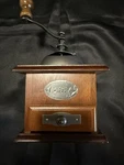 Manual Coffee Grinder Modern Burr Wood Brown Small Easy Solid Portable Kitchen. Fixed Price $29.00.