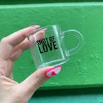 Set 4 Shot Love Glass Espresso Cup Coffee Tea Clear Mug. Fixed Price $13.74.