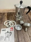 Bialetti Cup Moka Cafe Stovetop Espresso Coffee Maker Pot 4.3OZ W/extras. Fixed Price $22.50.