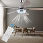 Ceiling Fan Light 52'' Stainless Steel Blades Led Lamp W/ Remote Control. Fixed Price $78.38.