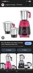 Judge By Prestige Aura Mixer Grinder 750W Pink 3 Stainless Steel Jars Electric. Fixed Price $168.20.