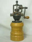 Unique Vintage Spice Mill Grinder Wooden Handle Turn Crank Apparatus. Fixed Price $44.00.