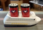 Disney Cruise Line Ship Boat Salt & Pepper Set Mickey Retired Rare Euc. Fixed Price $32.00.