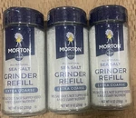 Morton Extra Coarse Salt Grinder Refill 9OZ Sealed X3, Glass Bottles. Fixed Price $27.95.