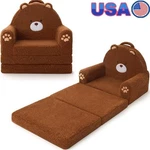 2IN1 Foldable Toddler Chair & Lounger Soft Sherpa Fabric Bear Design Kids New. Fixed Price $55.09.