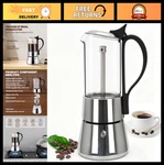 6-CUP Stovetop Espresso Maker Glass Moka Pot, Stainless Steel, 350ML, Inductio. Fixed Price $65.99.