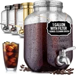 Elegant 1 Gallon Cold Brew Coffee Maker With Spigot And Stainless Steel Filter. Fixed Price $41.24.