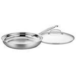 Cuisinart Chef's Classic Stainless Cookware 12" Skillet With Glass Cover. Fixed Price $43.99.