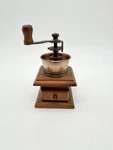 Cafe Copper Plated Wood Manual Rustic Coffee Bean Grinder. Fixed Price $19.99.