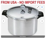 Presto 16-QUART Aluminum Pressure Cooker Silver, (1755). Fixed Price $80.00.