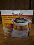 Magic Chef 5 Cup Rice 3 Quart Food Steamer Tier Basket Brand New With Box. Fixed Price $43.00.