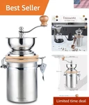 Elegant Stainless Steel Manual Coffee Grinder With Airtight Storage Canister. Fixed Price $58.94.