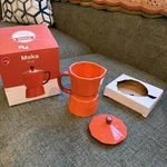 Balvi Moka Mug Red Ceramic Coffee Cup Espresso Maker Shape W/ Lid & Box. Fixed Price $44.95.