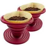 2 Pieces Attsky Collapsible Pour Over Dripper For Camp Coffee, Red. Fixed Price $14.49.