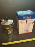 Bonjour Cafe Milano Stovetop Espresso Maker 3 Cups, Never Used, Open Box!. Fixed Price $7.00.