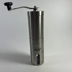 Javapresse Manual Coffee Grinder, Burr Mill, Brushed Stainless 7 Iniches Tall. Fixed Price $16.50.