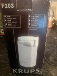 Vintage Krups 'fast Touch' Coffee Bean Mill Grinder Type 203 White New Open Box. Fixed Price $29.99.