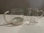 Osaka Glass Mug Borosilicate Clear Cup + Handle Novelty Set 2PC. Fixed Price $19.54.
