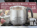 New Box All-in-one Bonjour Double Boiler Stainless Steel 1.5 Quart. Fixed Price $47.99.