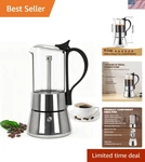 Moka Pot 6 Cups - Stovetop Espresso Maker With Safety Features & Strong Aroma. Fixed Price $57.59.
