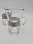 4 Vtg Danish Modern Rosendahl Copenhagen Grand Cru Glass Metal Coffee Mug 8OZ. Fixed Price $24.99.