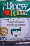 Brew Rite Coffee Filter, 3" And 1/2" Disc, White. Fixed Price $14.69.