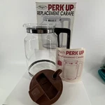Dazey Perk Replacement Carafe 12 Cup Glass Coffee Pot Black Handle Lid Nos. Fixed Price $39.99.