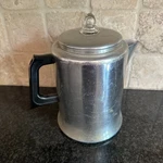 Vtg Mirro 8 Cup Aluminum Coffee Pot Percolator Glass Knob Camping Stove 2QT 492M. Fixed Price $59.97.