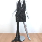Haney Twist-front Mini Dress Lexi Black Zebra Print Lurex Jacquard Size 6. Fixed Price $350.00.